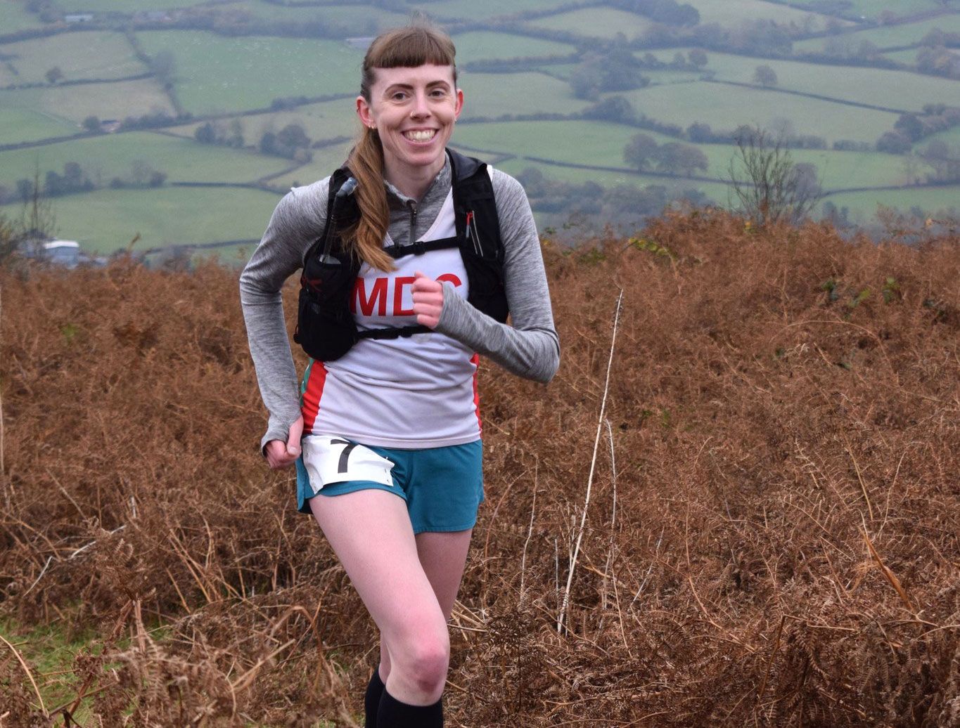 Briony Latter racing in the Winter Sugar Loaf fell race