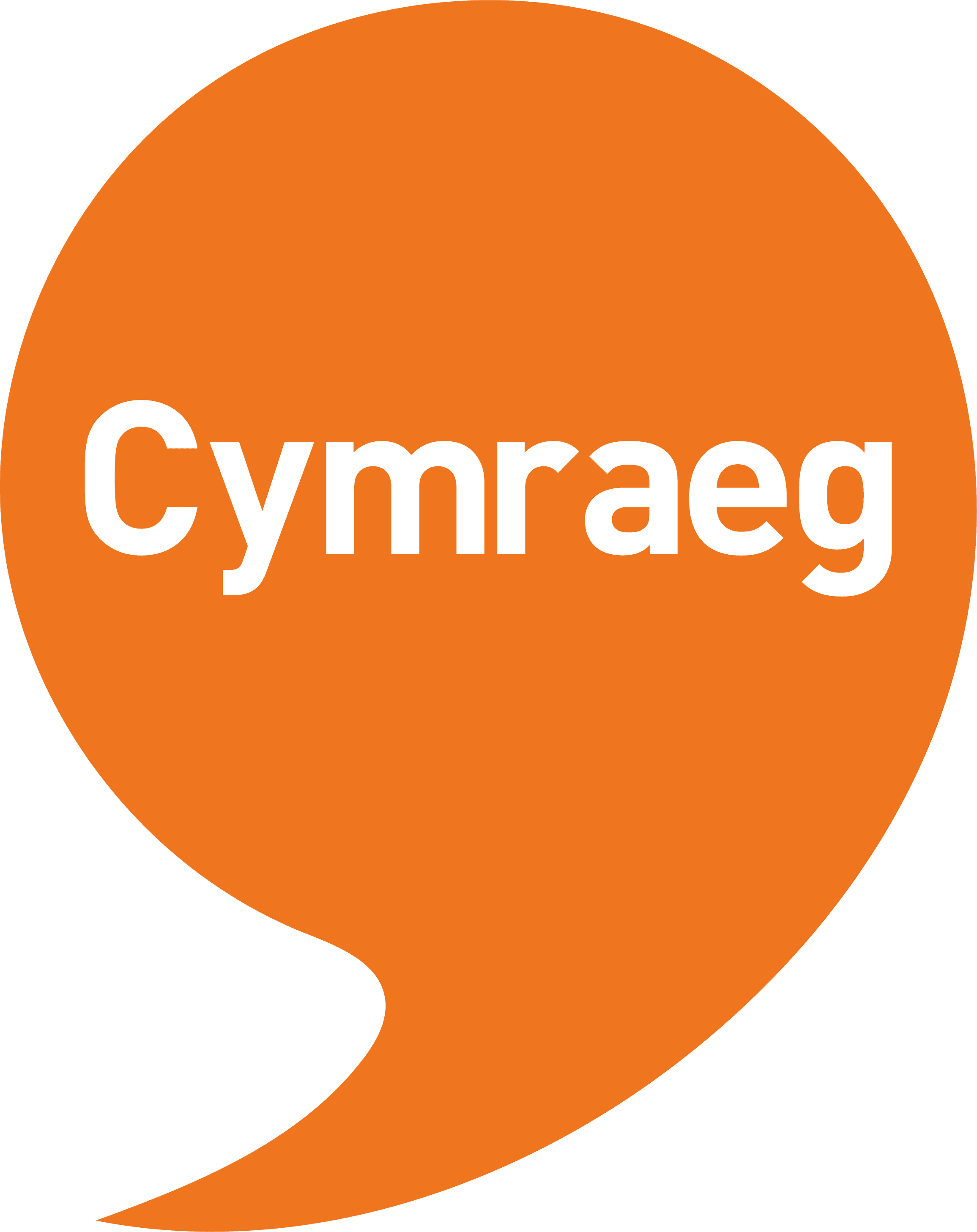 Iaith Gwaith logo showing Cymraeg in orange speech bubble