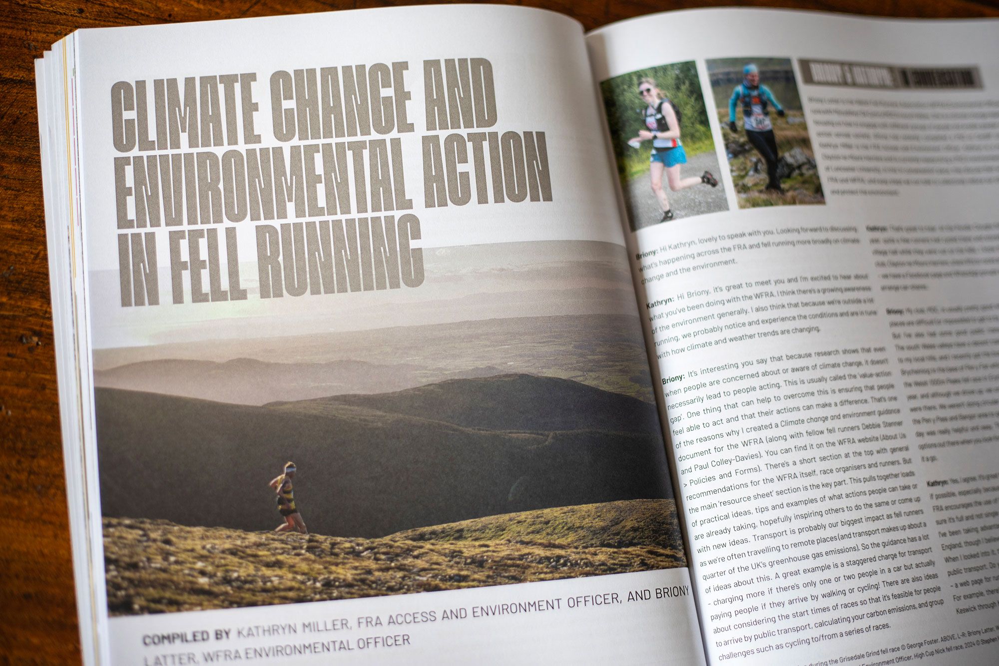 Photograph of a double page spread in The Fellrunner magazine summer issue 2024